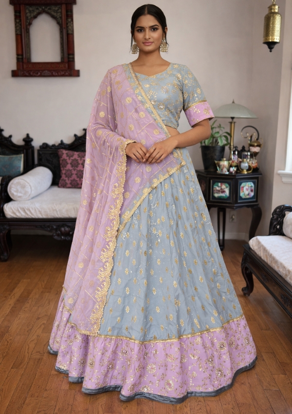 Blue Lavender Festive Chaniya